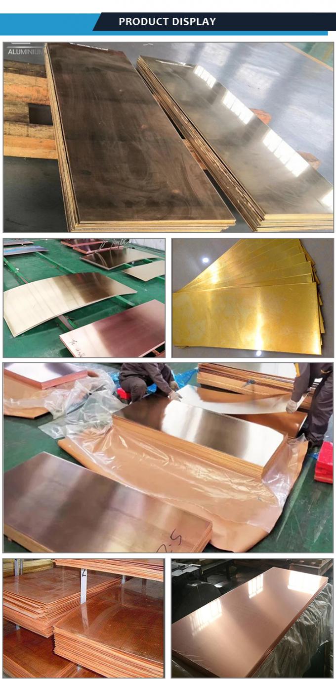 certificat 1 d'OIN d'épaisseur de 4x8 Bass Copper Metal Plates 0.5mm 3mm 5mm